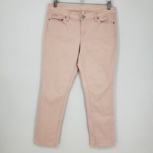 LOFT Modern Straight Pants Blush Pink Cotton Blend Stretch Women's Size 30P 10P